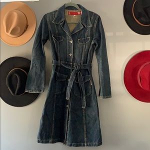90s Vintage Guess Denim Dress/Trench Coat
